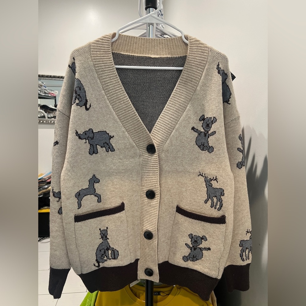 Women Sweater Button Long Sleeve